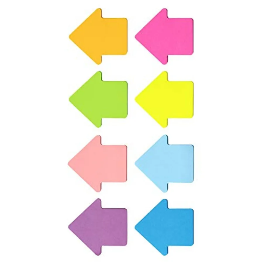 

Arrow Shape Sticky Notes 8 Color Bright Colorful Sticky Pad 75 Sheets/Pad Self-Sticky Note Pads 8 Pads