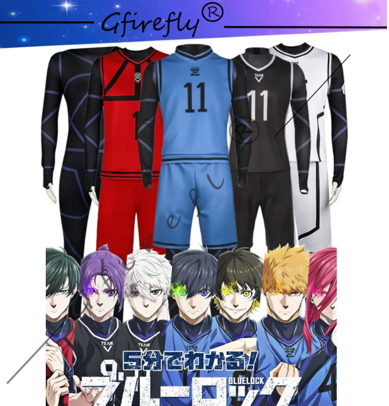 

Blue Lock Yoichi Isagi Seishiro Nagi Bachira Cosplay Costume Breathable Football Sportswear Jumpsuit Vest Pants Complete Set
