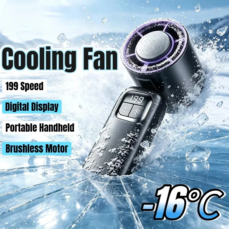 Ventilador Portátil Refrigerador de Gelo USB Recarregável com Motor Sem Escovas 199 Ventilador Turbo Jet de Alta Velocidade para Viagens ao Ar Livre e Escritório