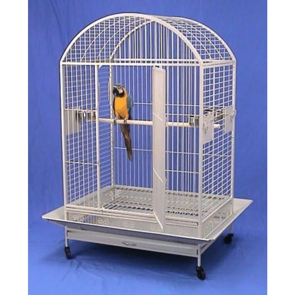 

Extra Large Wrought Iron Bird Cage Parrot Cages Macaw Dometop 36"x26"x65"