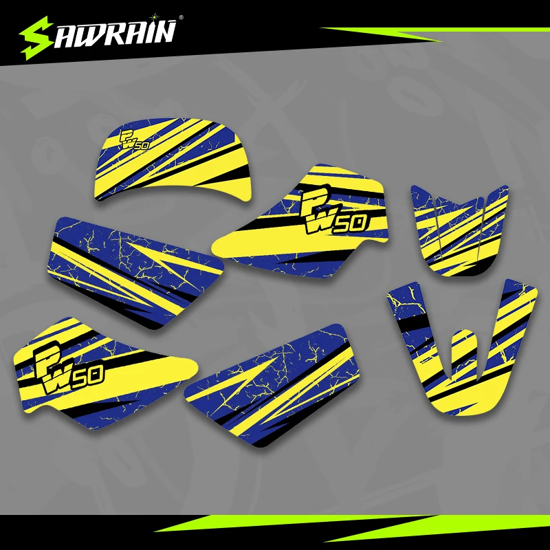 

Sawrain Motorcycle Graphics Background Decals Sticker Customize Number Name for PW50 PW