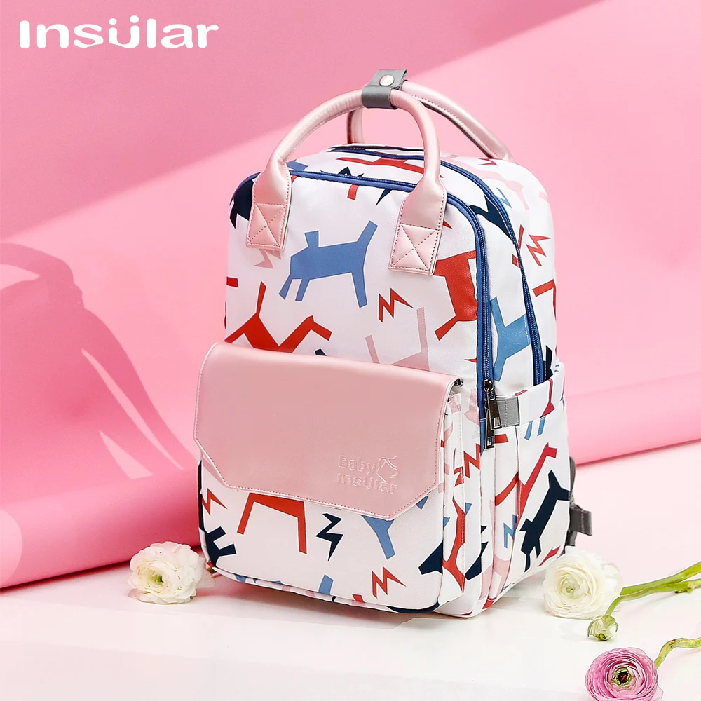 Insular Fashion Large Capacity Mommy Backpack Multifunction Nappy Bag Travel Maternity Stroller Bag Baby Diaper Bags