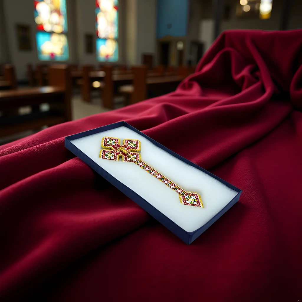 

HTISOK Gold Plated Enamel Eastern Orthodox Crucifix Byzantine Style Christian Cross Religious Ornament for Home Church Cross