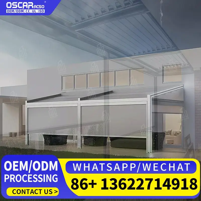 

Retractable Waterproof Outdoor Motorized Zipper Roller Screen Shade for Patio Balcony Garden Rolling Blind