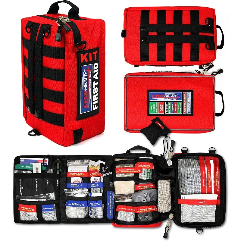 

Ever-Ready Industries Outdoor Protection and Workplace First Aid Kit - Emergency Medical and Trauma Kit- Color Coded,