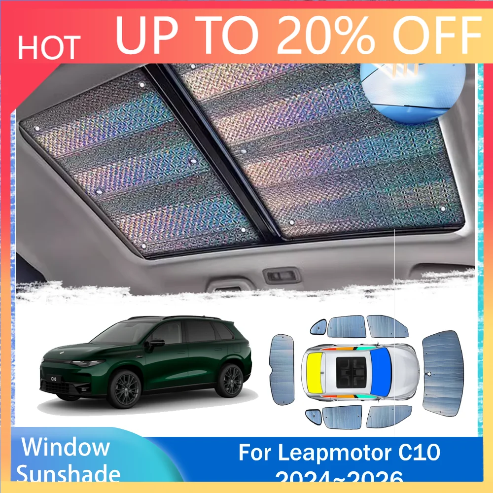 Nuevo para Leapmotor C10 2024 ~ 2026 2025 parasol para tragaluz de coche ventana lateral parabrisas parasol Protector UV accesorios para sombrilla