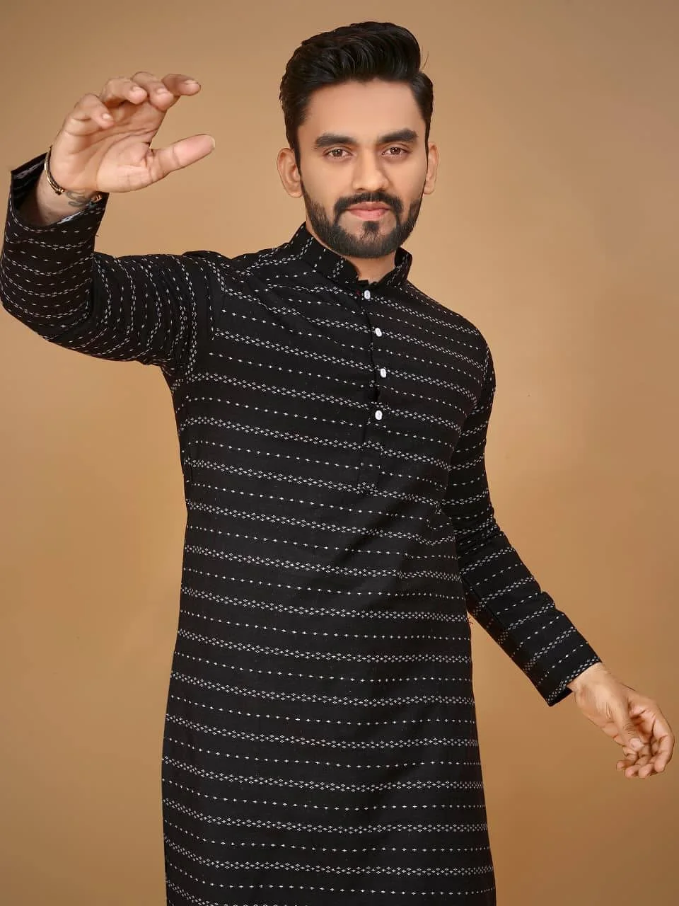 الرجال القمصان الإسلامية المرقعة الرقبة طويلة الأكمام Vintage الرجال الملابس الإسلامية العربية عادية الذكور الملابس الإسلامية الرجال #6