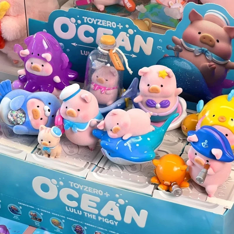 Nowa Oryginalna Figurka Lulu Pig Ocean Series Blind Box Modna Zabawka Lalka Ekspozycja Zabawki Kolekcja na Biurko Tajemnicze Prezenty Niespodzianki