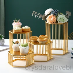 Golden Wrought Iron Dessert Display Tray Dessert Fruit Tray Home Creative Living Room Cake Display Tray Creative Display Stand