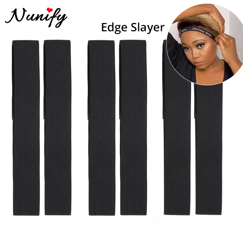 Nunify 1pcs Lot Elastic Band For Wigs Wig Headband Edges Black Hair Wrap With Adjustable Wig Making Accessoried
