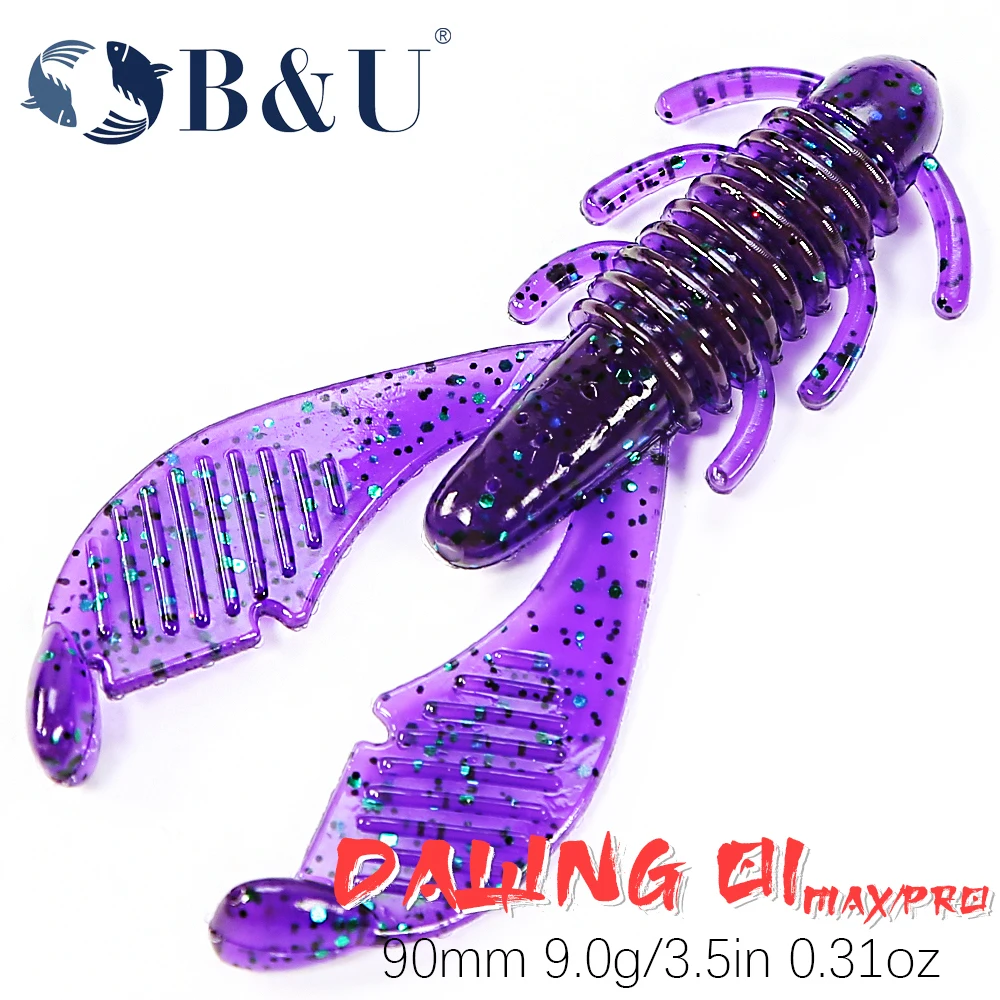 B&U Worm Craws Shrimp Soft Bait 90mm Smell With Salt Silicone Artificial Lures Jig Wobblers Bass Carp Pesca Fishing Tackle