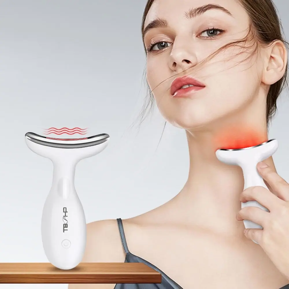 Instrumento de belleza de terapia de fotones LED para el cuello, crema absorbente, instrumento para reducir la papada, masajeador Facial eléctrico, herramienta para el cuidado de la piel