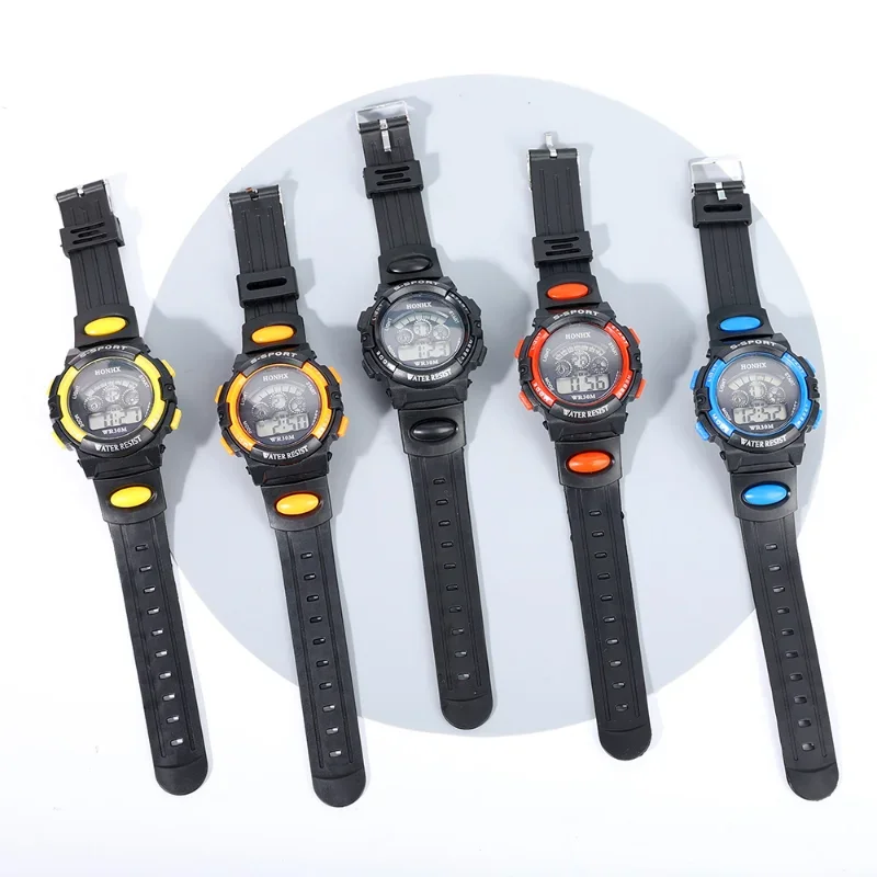 Nový dětské elektronických hodinky světelný ciferník vodotěsný multifunkční alarm hodiny LED digitální zápěstí hodinky pro chlapci dívčí