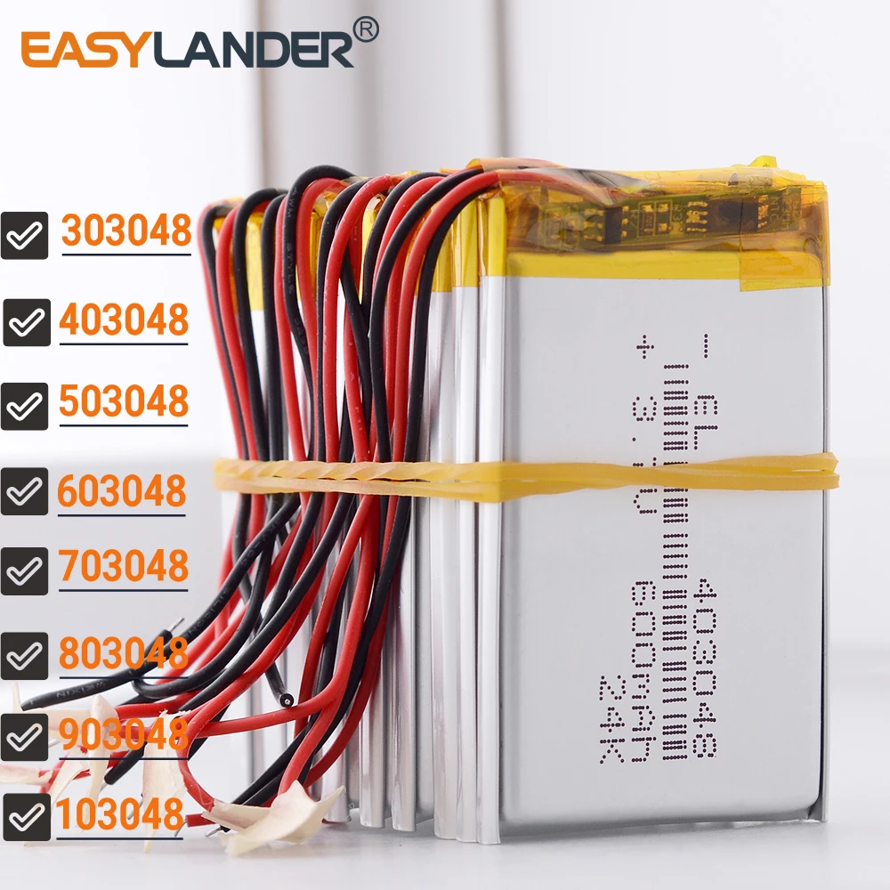 

10Pcs/Lot 503048 800mAh 3.7V Lithium Li-ion Polymer Battery 403048 603048 303048 703048 803048 903048 103048 123048