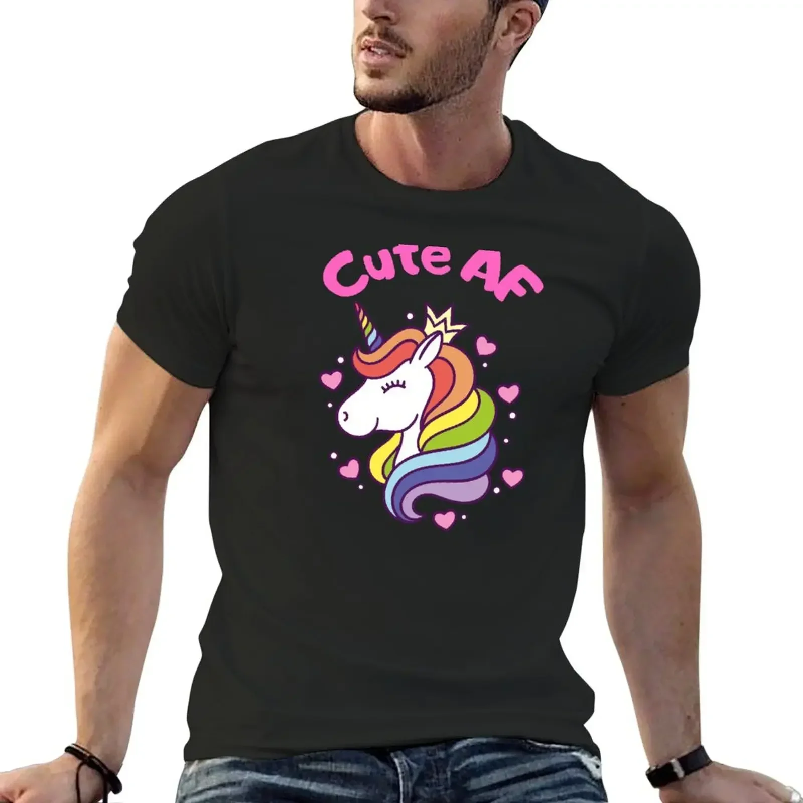 Cute AF Unicorn Femboy Sissy T-Shirt graphics anime clothes Men's t-shirts