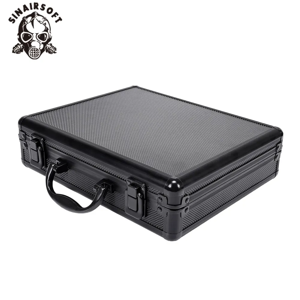 Tactical Aluminum Hard Pistol Case Gun Bag Case Padded Foam Lining for Hunting Airsoft Glock IPSC Toolbox Suitcase