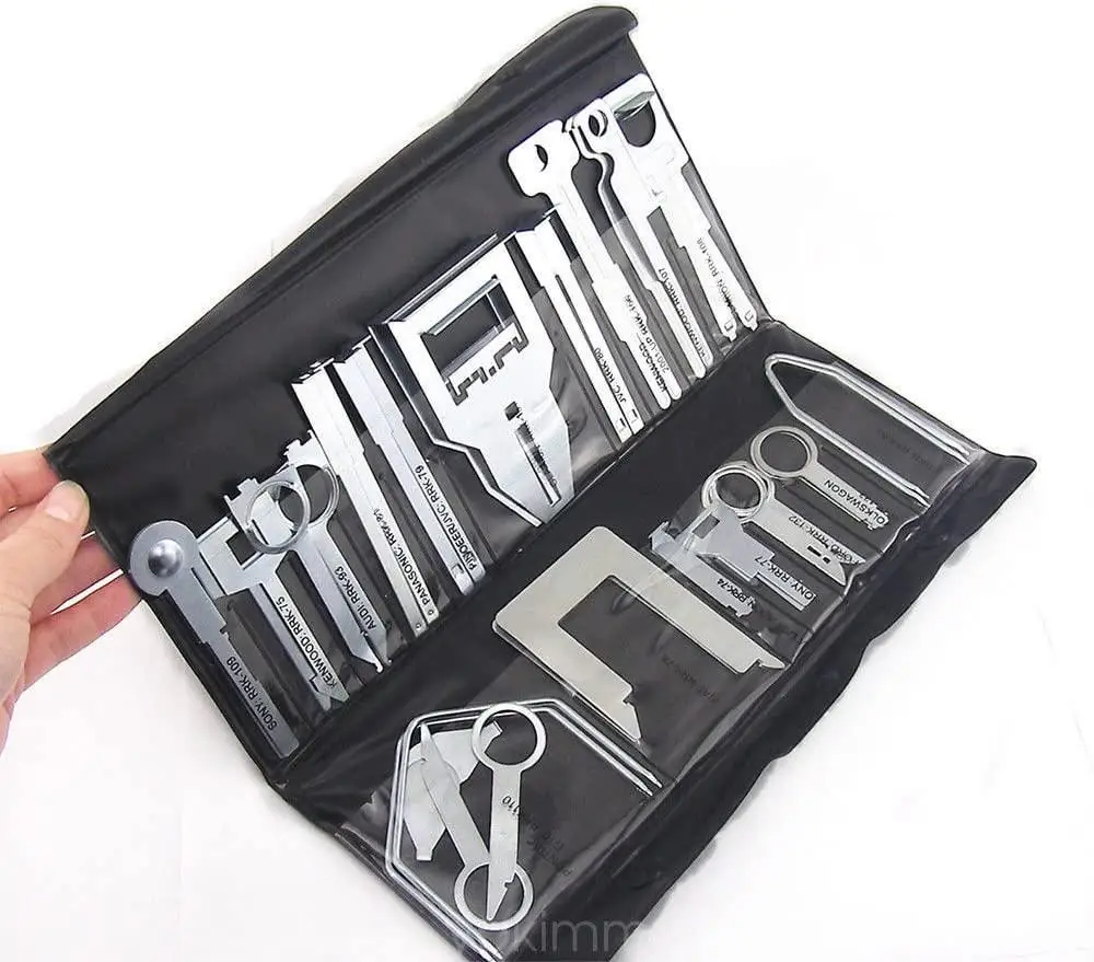 38pcs Car Audio Stereo Cd Player Radio Removal Repair Tool Kits With Sturdy Pouch Auto Door Panels Interior Disassembly Tool Key