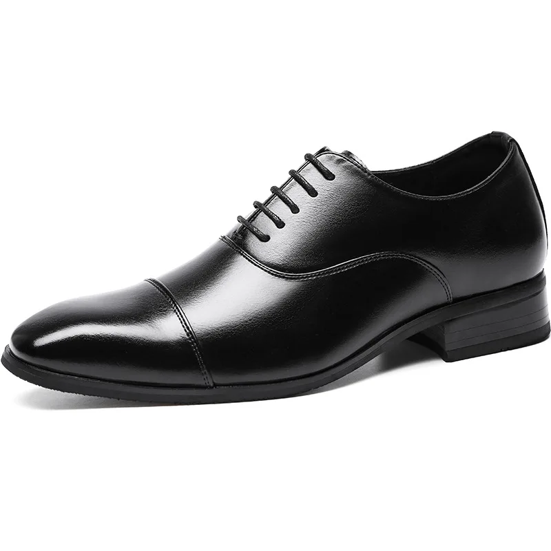 

New Classic PU Leather Shoes for Men Casual Business Shoes Lace Up Formal Office Work Shoes for Male Party Wedding Oxfords Shoes