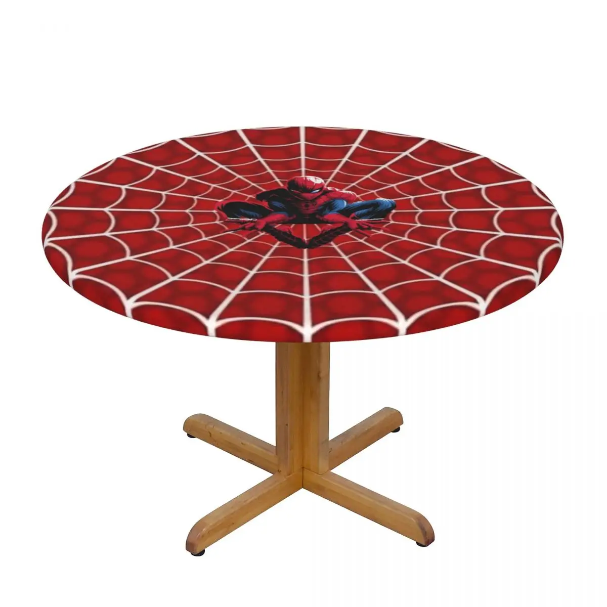 Customized Comic    Spider Man Tablecloth Round Fitted Waterproof Cartoon Animated Table Cover Cloth for Kitchen