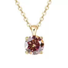 Classic Yellow Gold Cubic Zirconia Pendant 18K Silver Plated - Gold Orange Red