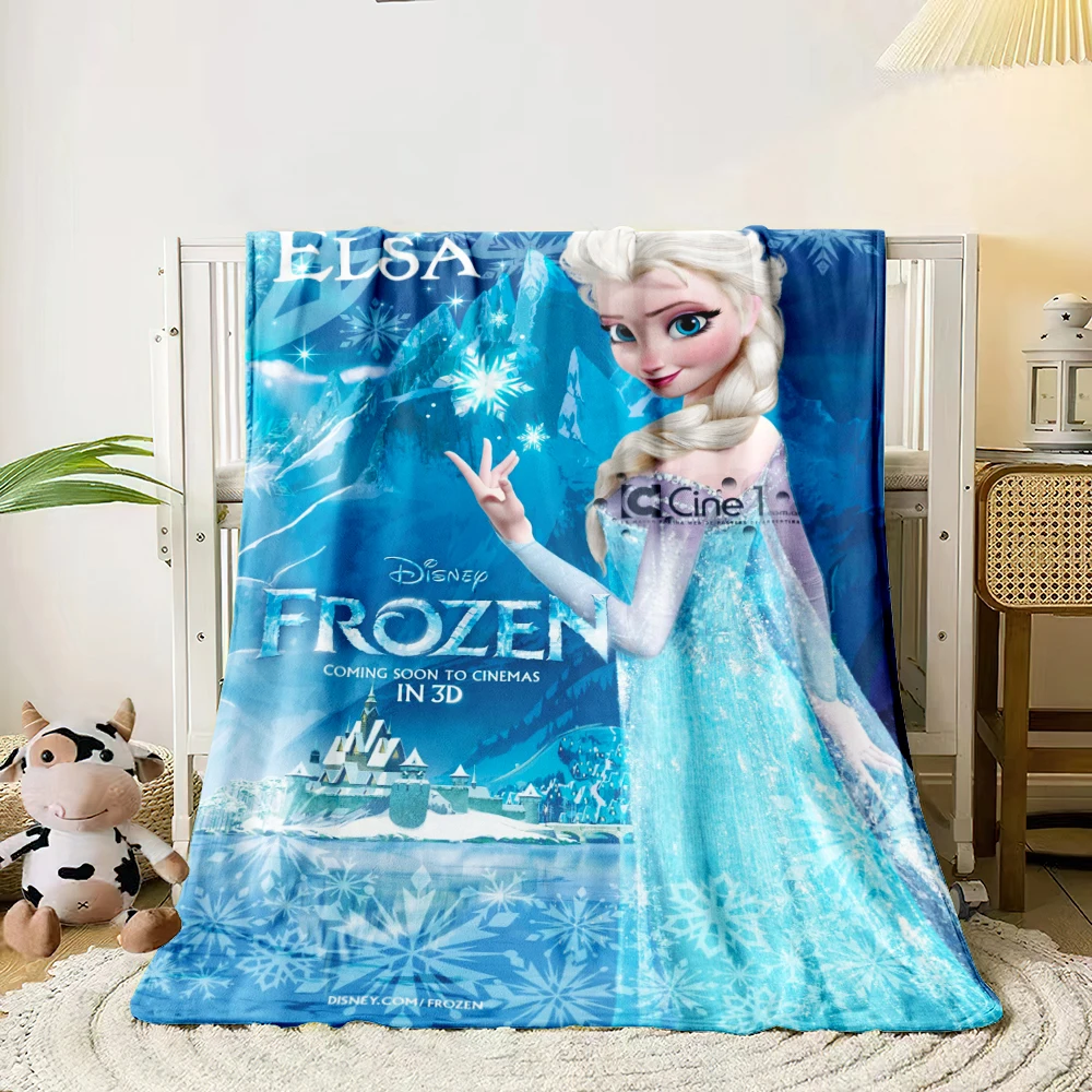 Frozen Elsa Cartoon printed flannel thin blanket. Four seasons blanket. for sofa, beds, living room, travel picnic blanket gifts