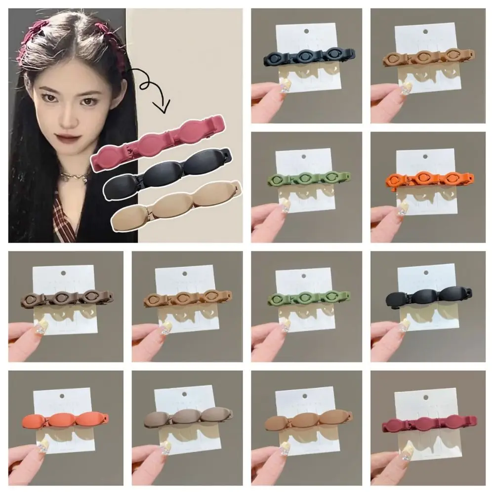 Retro Side Barrettes Braided Hair Clip Korean Style Plastic Duckbill Clip Hairpin Headwear Bangs Clip Streetwear