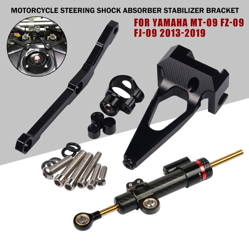 For MT09 Steering Damper Stabilizer For YAMAHA MT-09 FZ-09 Motorcycle Accessories Adjustable Directional Shock Absorber Bracket