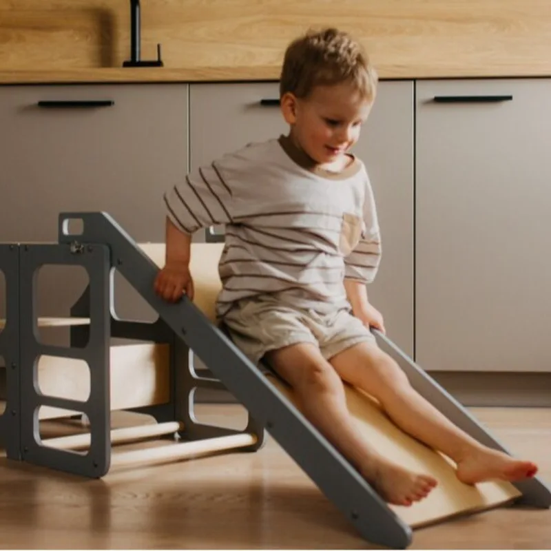 برج تعلم مونتيسوري من الخشب الصلب، طاولة تغذية الأطفال الإبداعية، طاولة غسيل للأطفال، مسند للقدمين