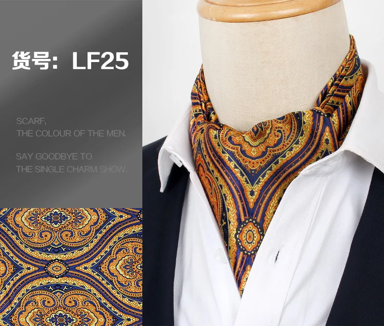Jacquard Blumen Paisley Cashew Krawatte Hochzeit formale Krawatte Ascot Scrunch selbst britischen Gentleman Polyester Krawatte für Männer Luxus – Detail 26