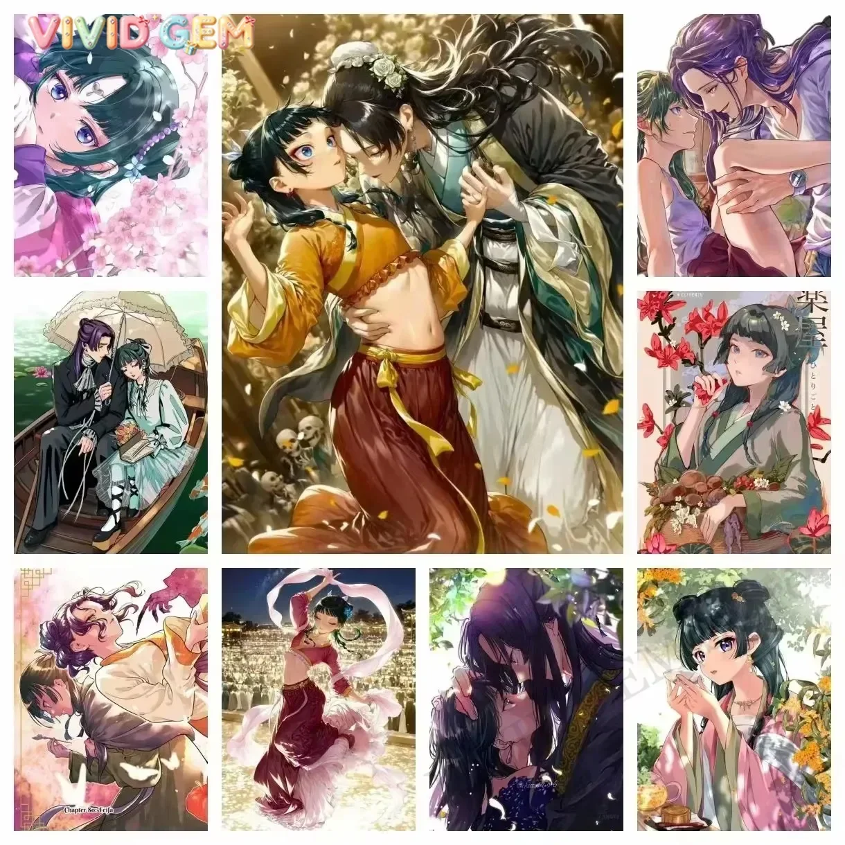 VIVID GEM Diamond Painting Japan Anime The Apothecary Diaries Diamond Mosaic Handmade Art Exquisite Creative Gift Home Decorat