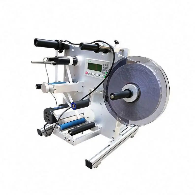 Double Sided Adhesive Labeling Machine for Bags Barrels with PLC Control System and Metal Gearbox Components