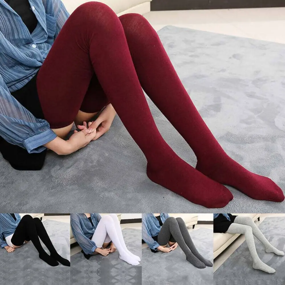 Autumn and Winter Stockings Women Thigh High Over the Knee Socks Extra Long Cotton Stockings