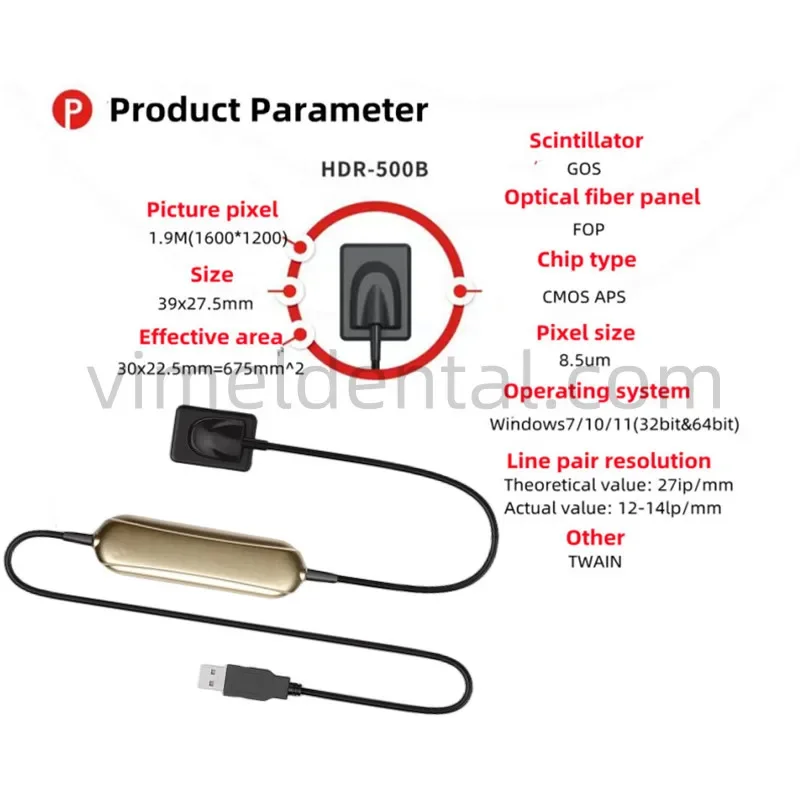 X Ray Sensor HDR 500 Handy Sensor Digital Imaging System RVG Sensor Compatible Windows 7 10 11