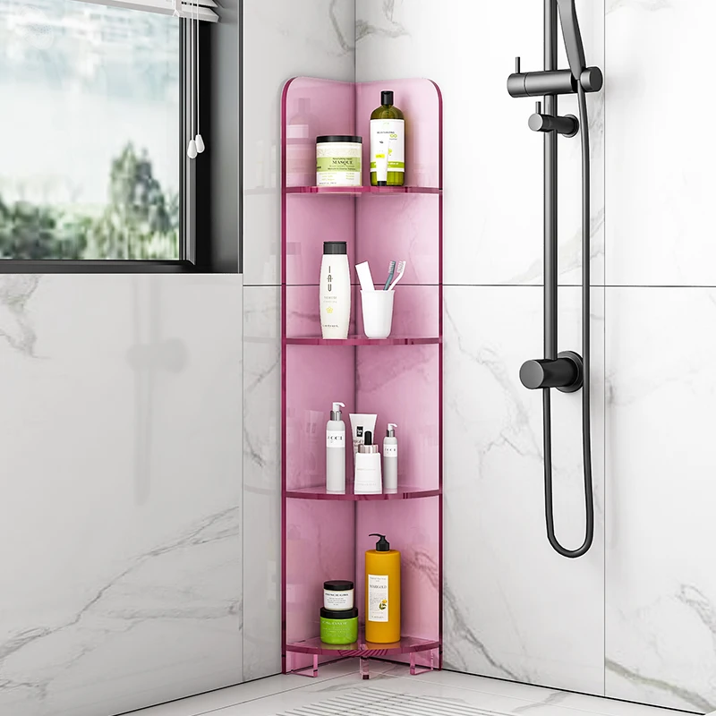 Acrylic corner shelf storage cabinet cosmetics floor storage