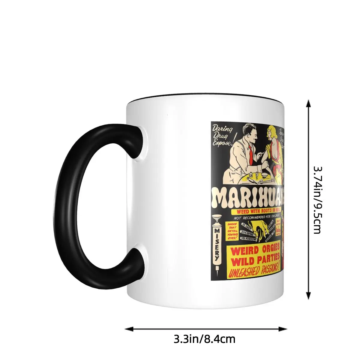 Marihuana Weed With Roots In Hell Mug Funny Ceramic Coffee Cups Tea Mugs Milk Cup Drinkware Gift for Woman Man