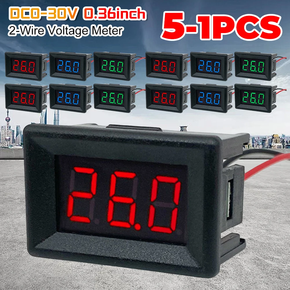 1-5 шт. 0,36 дюйма DC0-30V светодиодный дисплей панель вольтметр тестер светодиодный мини-дисплей модуль для автомобиля двигатель автомобиля инструменты измеритель напряжения