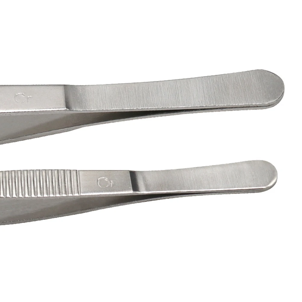 Tool Toothed Tweezers 1Pcs Accessories For Suture Manipulate Needles Hold Silver Toothed Tweezers High Quality