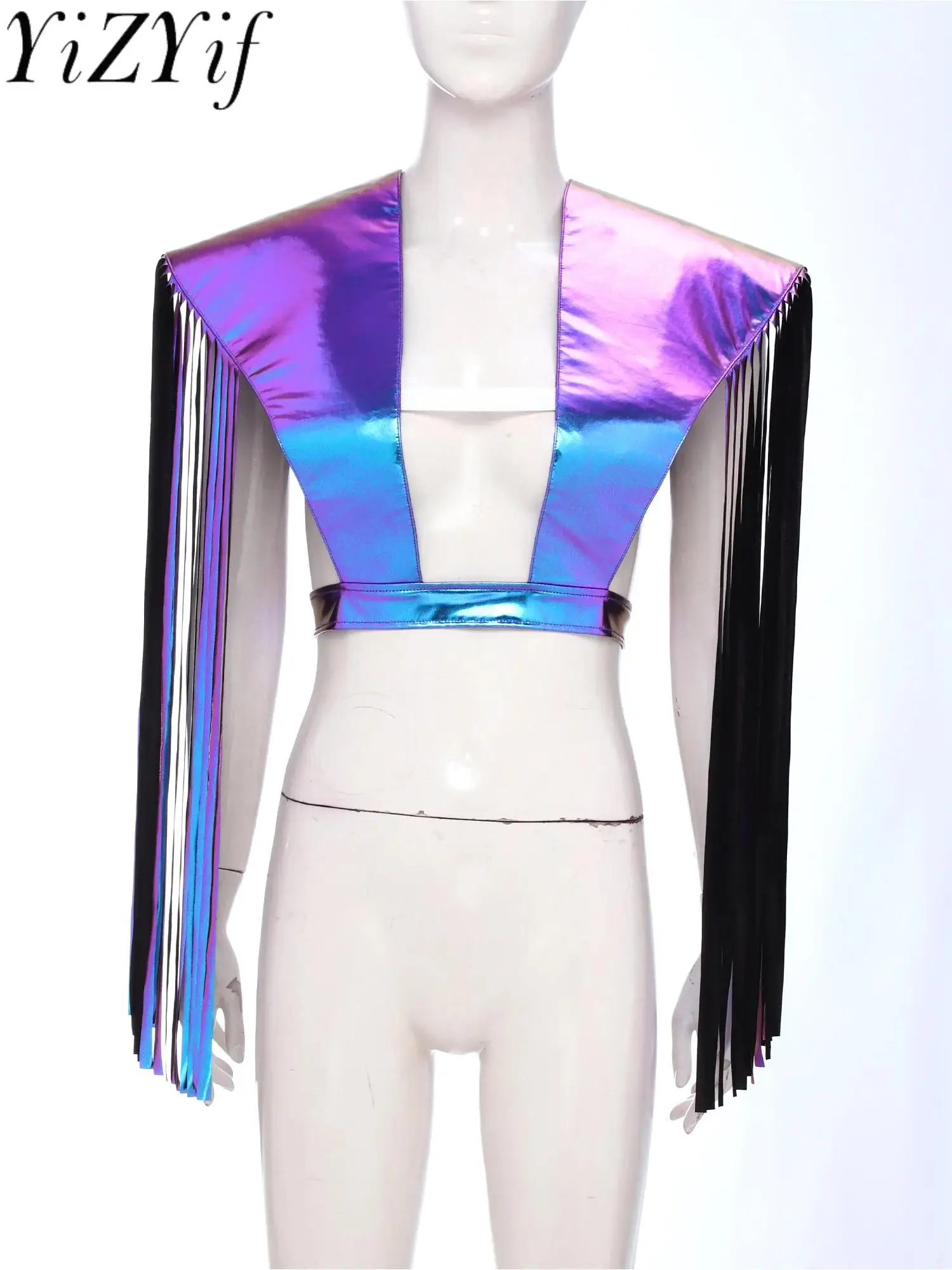 

Women Men Unisex Shoulder Shrugs Cosplay Accessory Tassel Fringe Adjustable Armor Shawls for Halloween Masquerade Party Shrugs