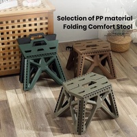 Portable Folding Chair Handheld Plastic Outdoor Camping Chair High Load Bearing Durable Folding Step Stool for Kids or Adults