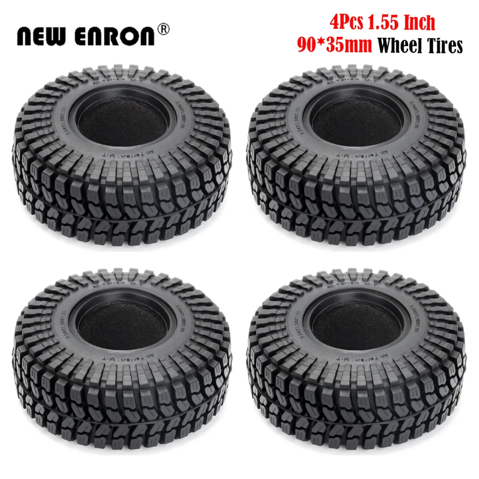 KINGCOO – Lot De 4 Pneus RC Crawler En Caoutchouc – 1,55 Pouce – Diamètres 85/90/95 Mm – Pour Voiture 1:10 – Tamiya, Axial, D90, TF2, CC01, LC70