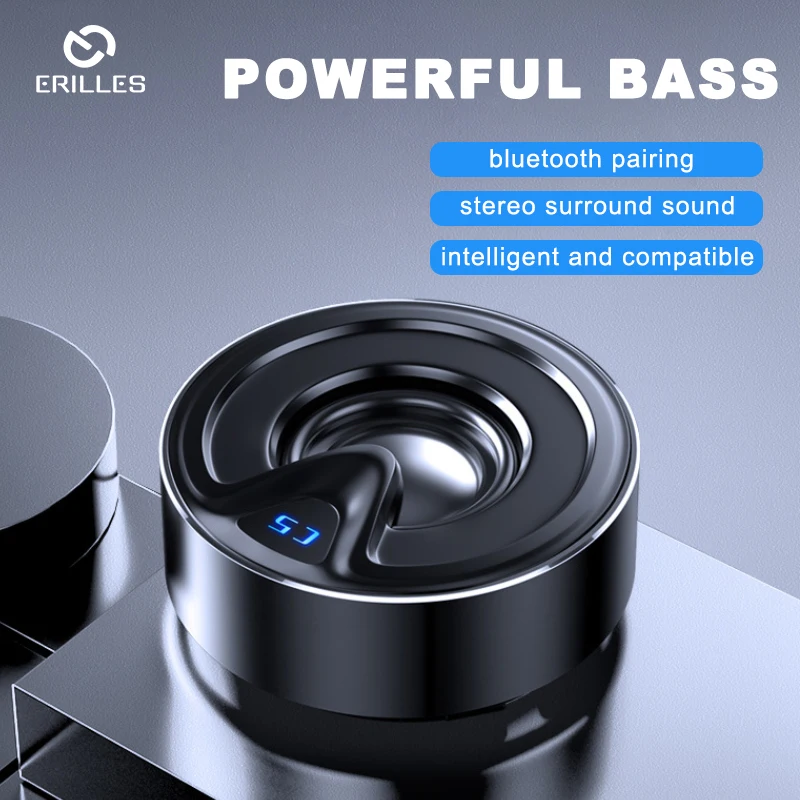 

C5 Mini Metal Bluetooth Wireless Speakers Portable Powerful Bass Aluminum Alloy Subwoofer TWS MP3 Sound Box for PC Cell Phone