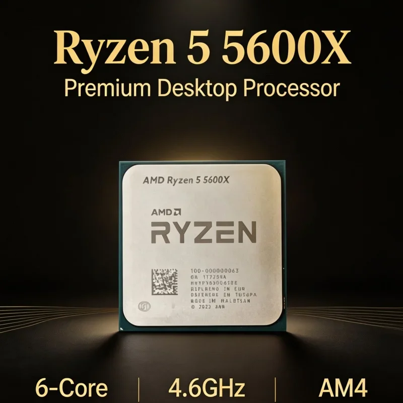 Ryzen 5 5600X Gaming Desktop CPU 6C12T 4.6GHz Max Boost 65W Socket AM4 Tray Processor Without cooler
