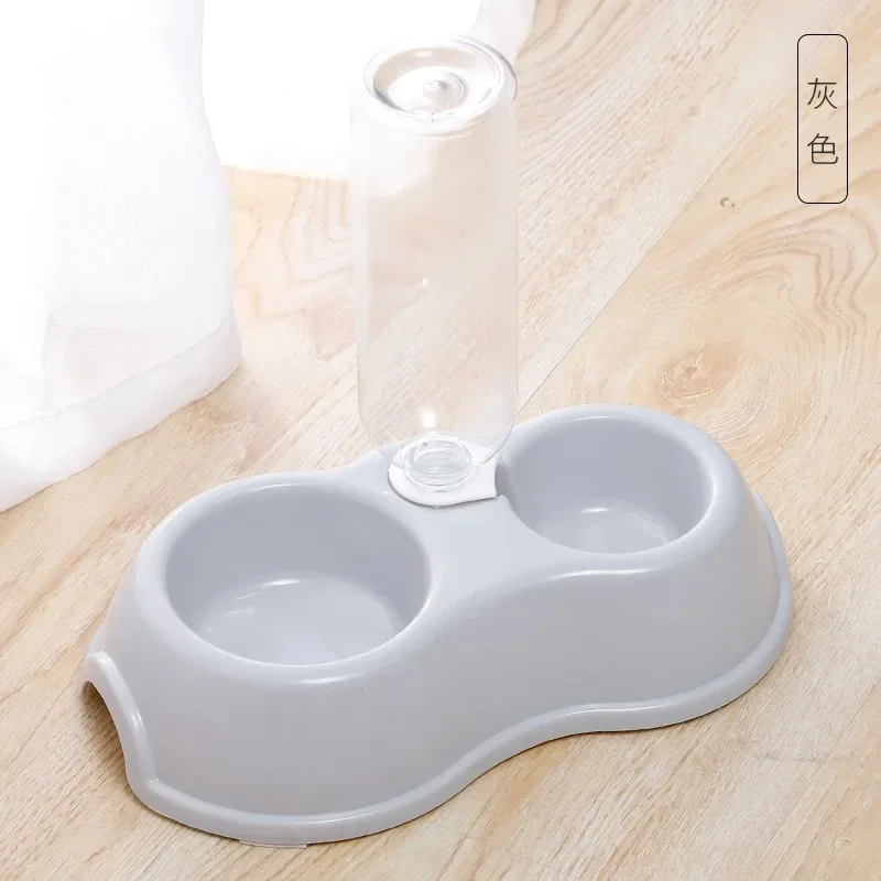 Pet Cat Bowl Automatic Feeder Water Dispenser Dog Cat Food Bowl with Drinking Raised Stand Double Dish Bowls for Cats Dogs Pet