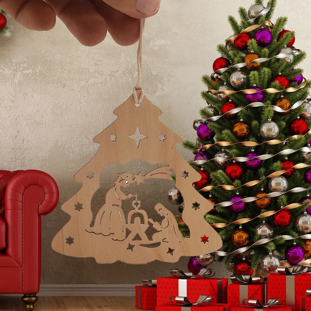 

10Pcs Wooden Christmas Tree Hanging Ornaments Snowman Elk Santa Claus Xmas Decorations Home Party Wooden Hanging Christmas Craft