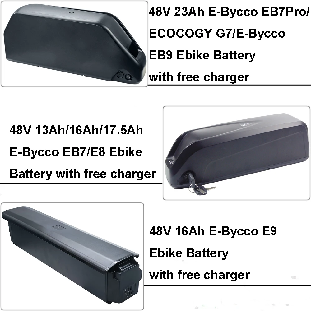 Removable E-Bike Lithium ion Battery 48V 13Ah 16Ah 17.5Ah 23Ah for E-Bycco EB7 EB7PRO E8 E9 EB9 ECOCOGY G7 Electric Bike