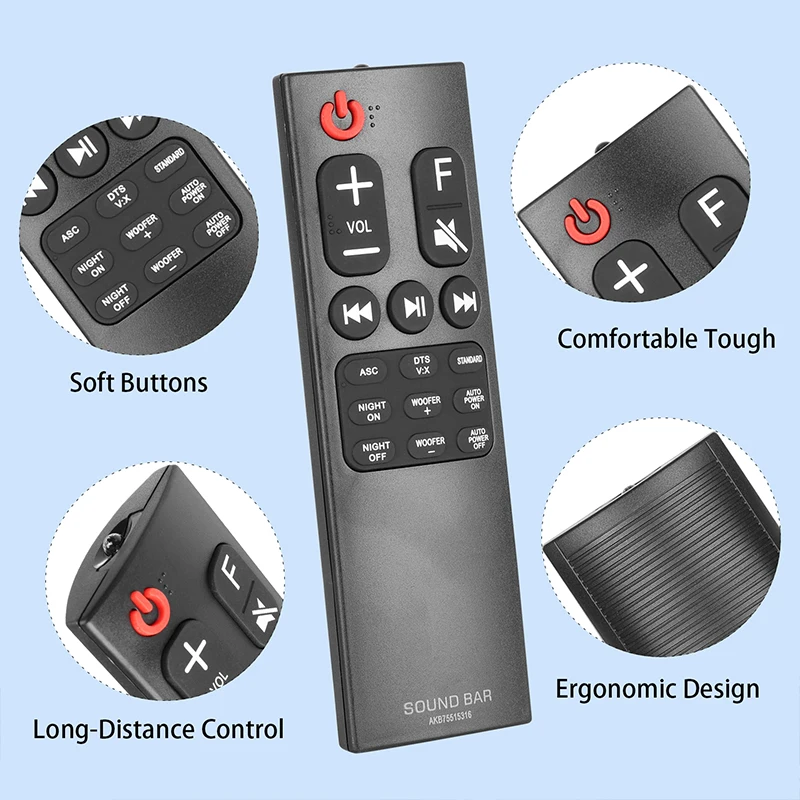 AKB75515316 Remote Control For Soundbar SH2 SH3B SH3K SH4 SH4D SJ3 SJ3.DEUSLLK SJ4 SJ4R SJ4Y SJ4Y-S SK5 SK5R SK1D SK4D