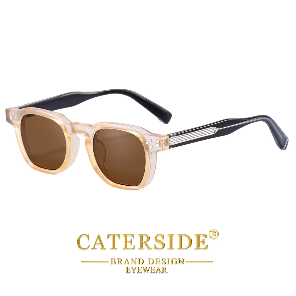 CATERSIDE Neue Vintage Herren-Sonnenbrille Hochwertige Quadratische Sonnenbrille Damen Outdoor Reise Strand Sommer Mode-Brille UV400 – Detail 6