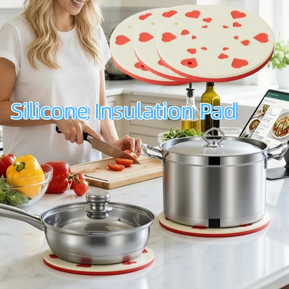 

Термостойкий силиконовый изоляционный коврик, нескользящий, штабелируемый, маслостойкий, подставка для кастрюль, устойчивый к ожогам, для хранения крышек