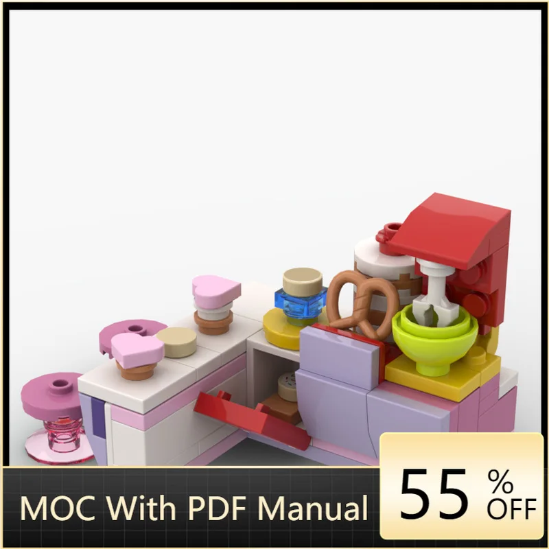 

84 PCS MOC Creative Furniture Modular Mini Kitchen Model Architecture Building Blocks Children Assembly Brick Toys Festival Gift