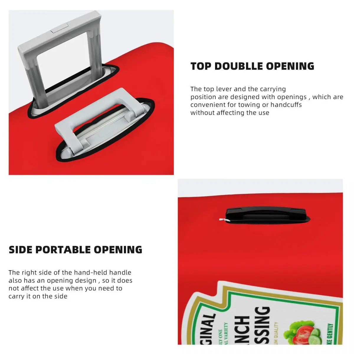 مخصص مزرعة خلع الملابس هالوين زي مطابقة الخردل كيتشب مايو غطاء الأمتعة حامي الغبار برهان حقيبة سفر يغطي #4